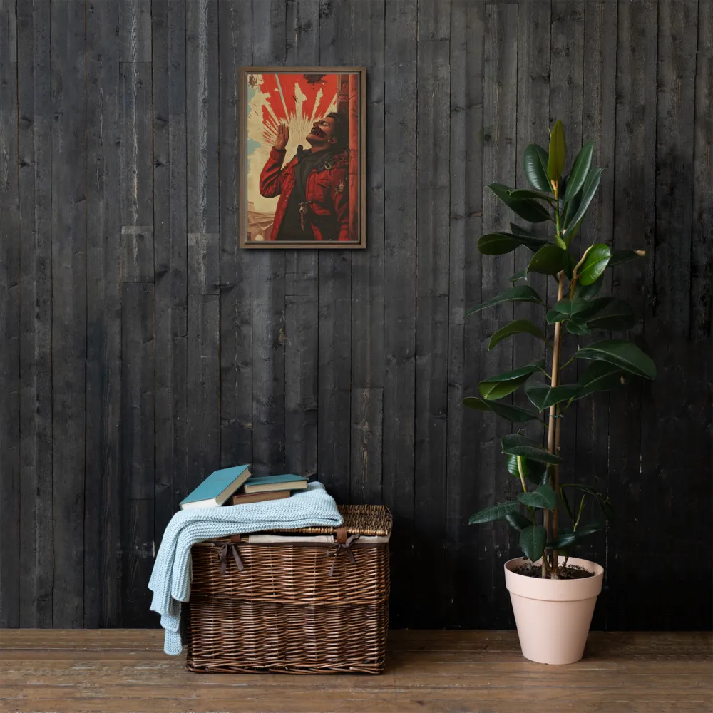 Defiant Echoes of Ruin | Canvas with Brown Frame | 12″×18″