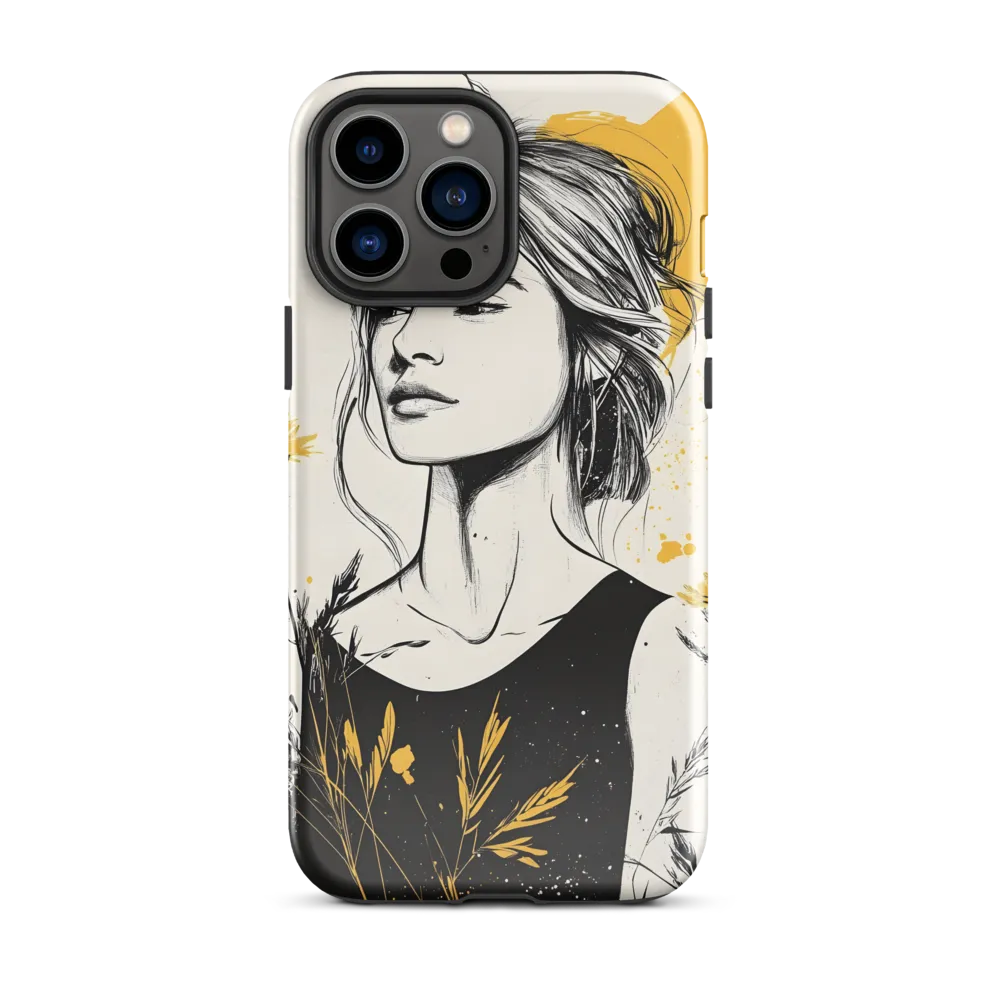 Golden Bloom — Portrait with Botanicals