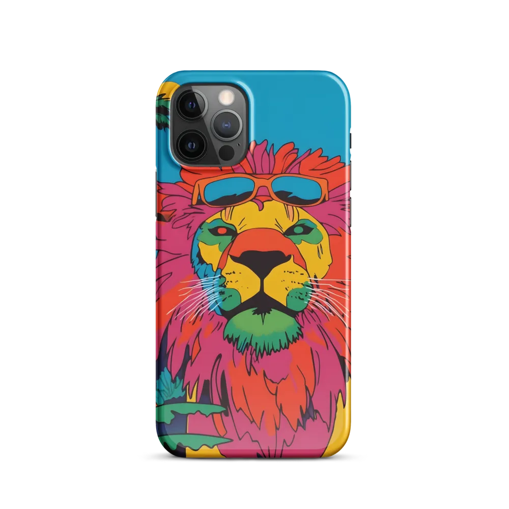 Lion with Sunglasses: A Vibrant Tropical Portrait
