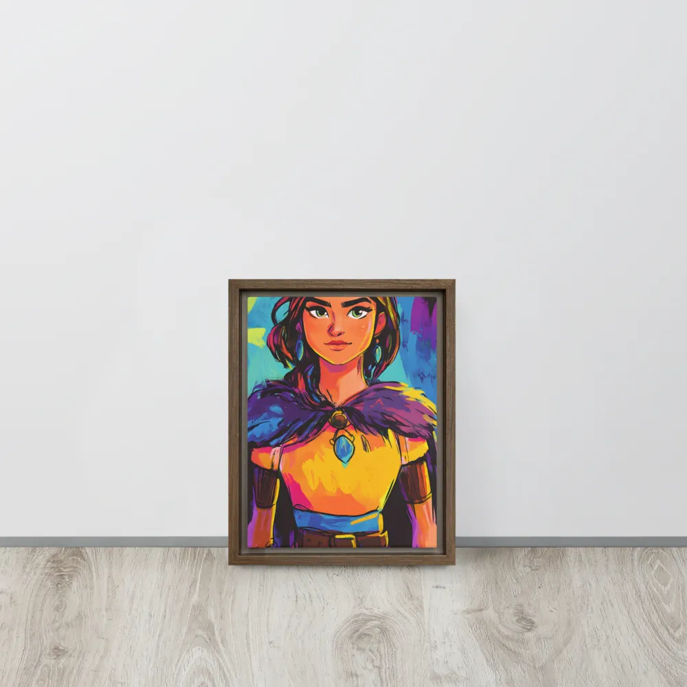 Guardian of Colors | Canvas with Brown Frame | 9″×12″