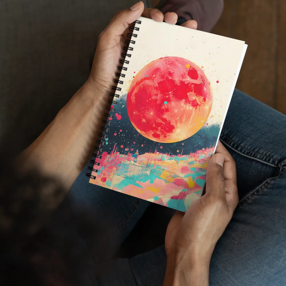 Crimson Dreams: A Lunar Exploration | Spiral Notebook