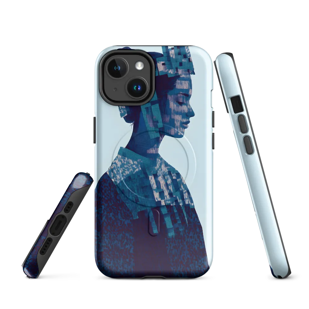 Digital Portrait in Abstract Blue