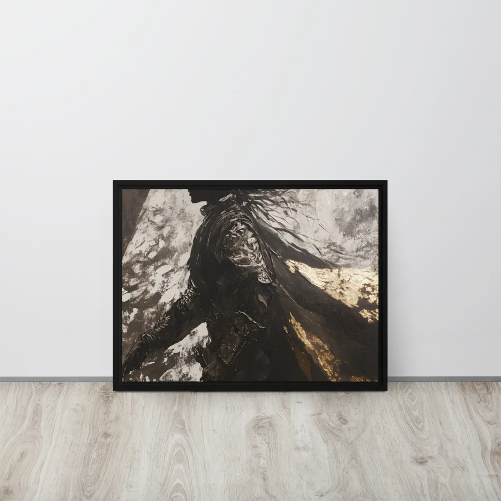The Silhouette of Valor | Canvas with Black Frame | 18″×24″