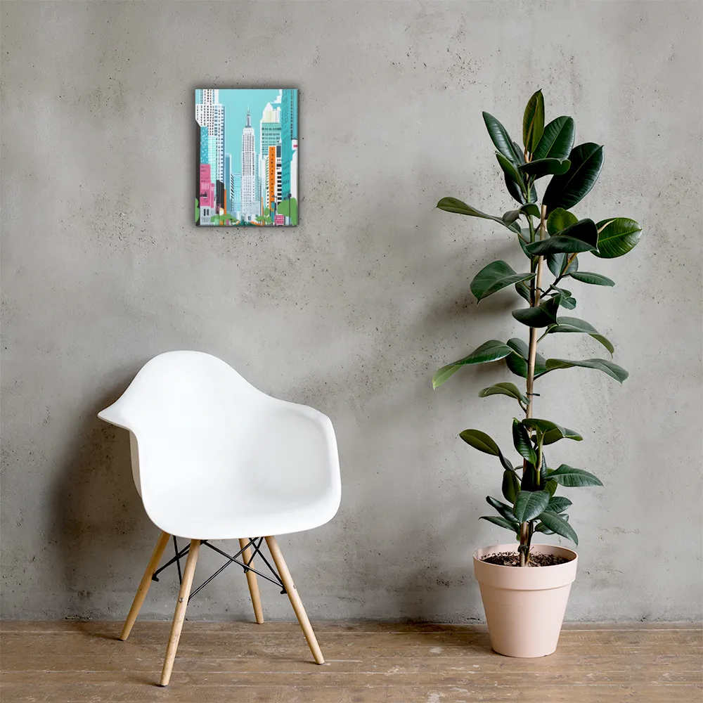 Urban Symphony: A Modern Cityscape | Canvas | 12″×16″