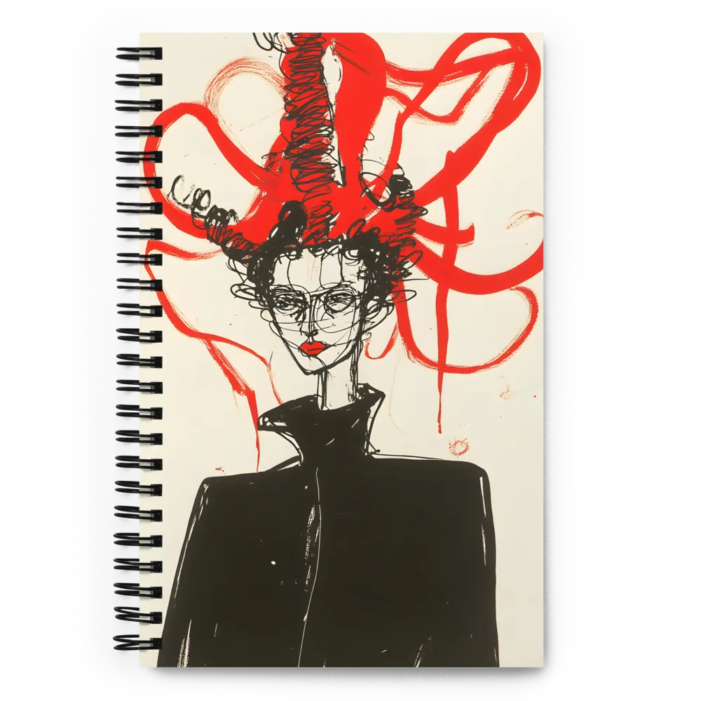 Dramatic Elegance in Red and Black | Spiral Notebook