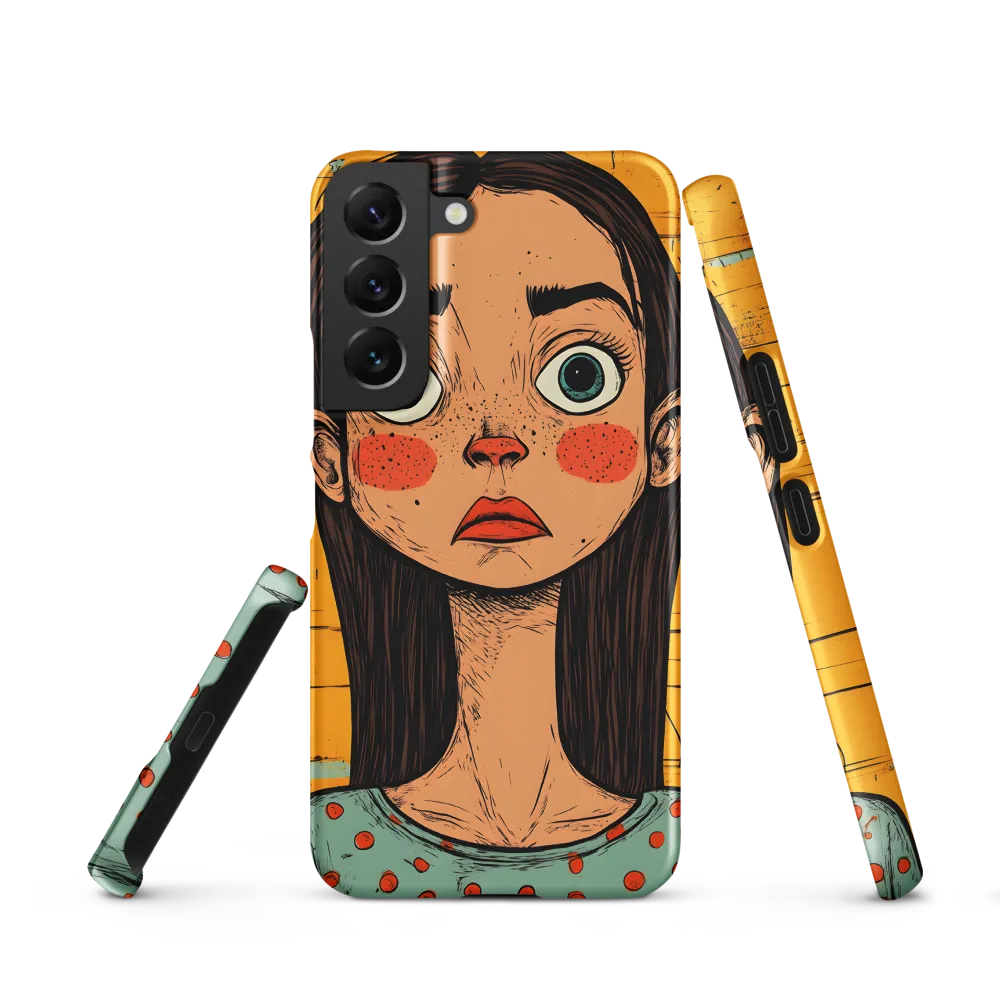 Wide-Eyed Portrait on Distressed Yellow Planks