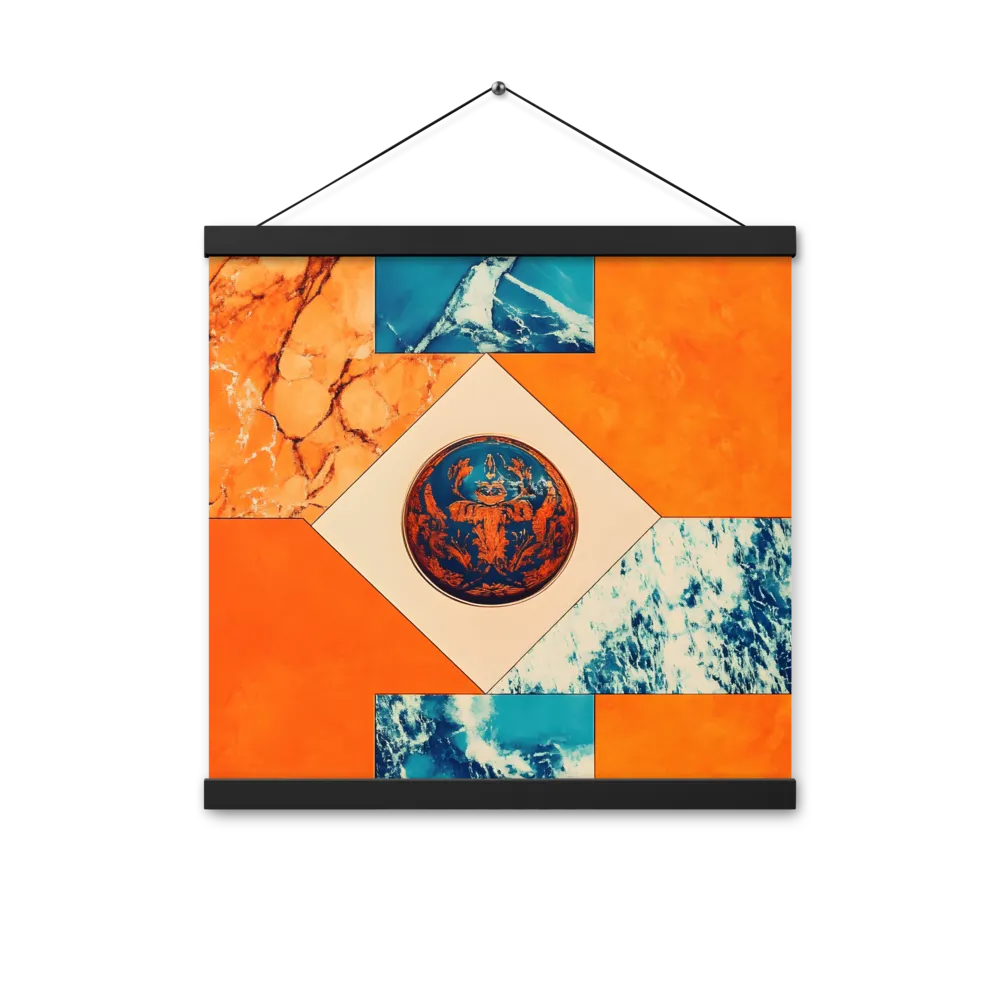 Harmonious Encounters: Abstract Geometry | Poster With Black Wood Hanger | 16″×16″