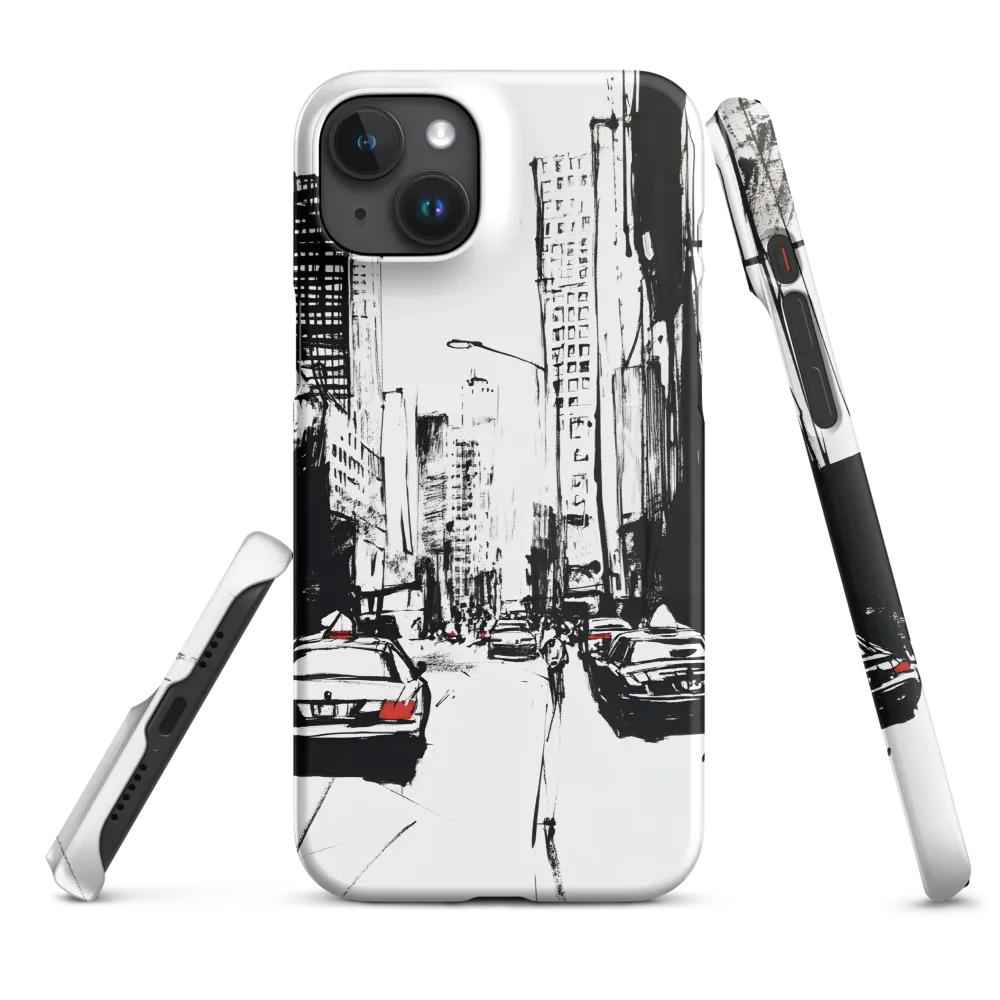 Urban Pulse: A Monochromatic Journey | Phone Case |  15 Plus | Snap Case | Matte