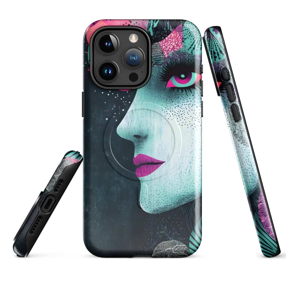 Mystical Beauty in Blue and Pink | Phone Case |  15 Pro Max | MagSafe® Tough Case | Glossy