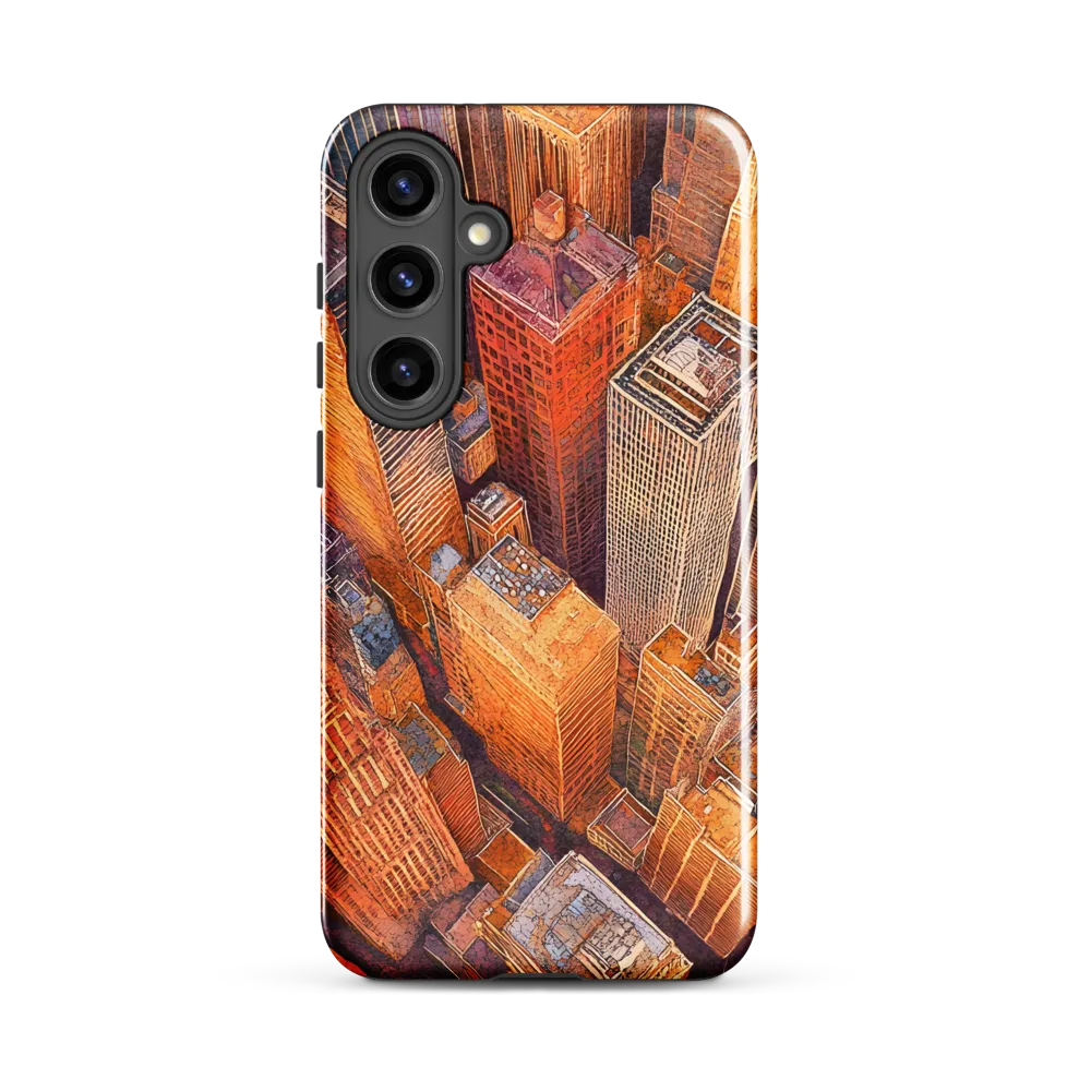 Urban Symphony in Orange and Purple