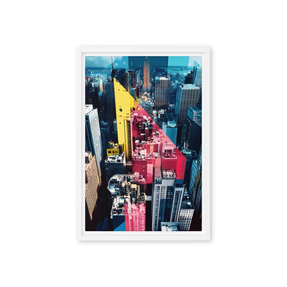 Dynamic Urban Symphony | Canvas with White Frame | 12″×18″