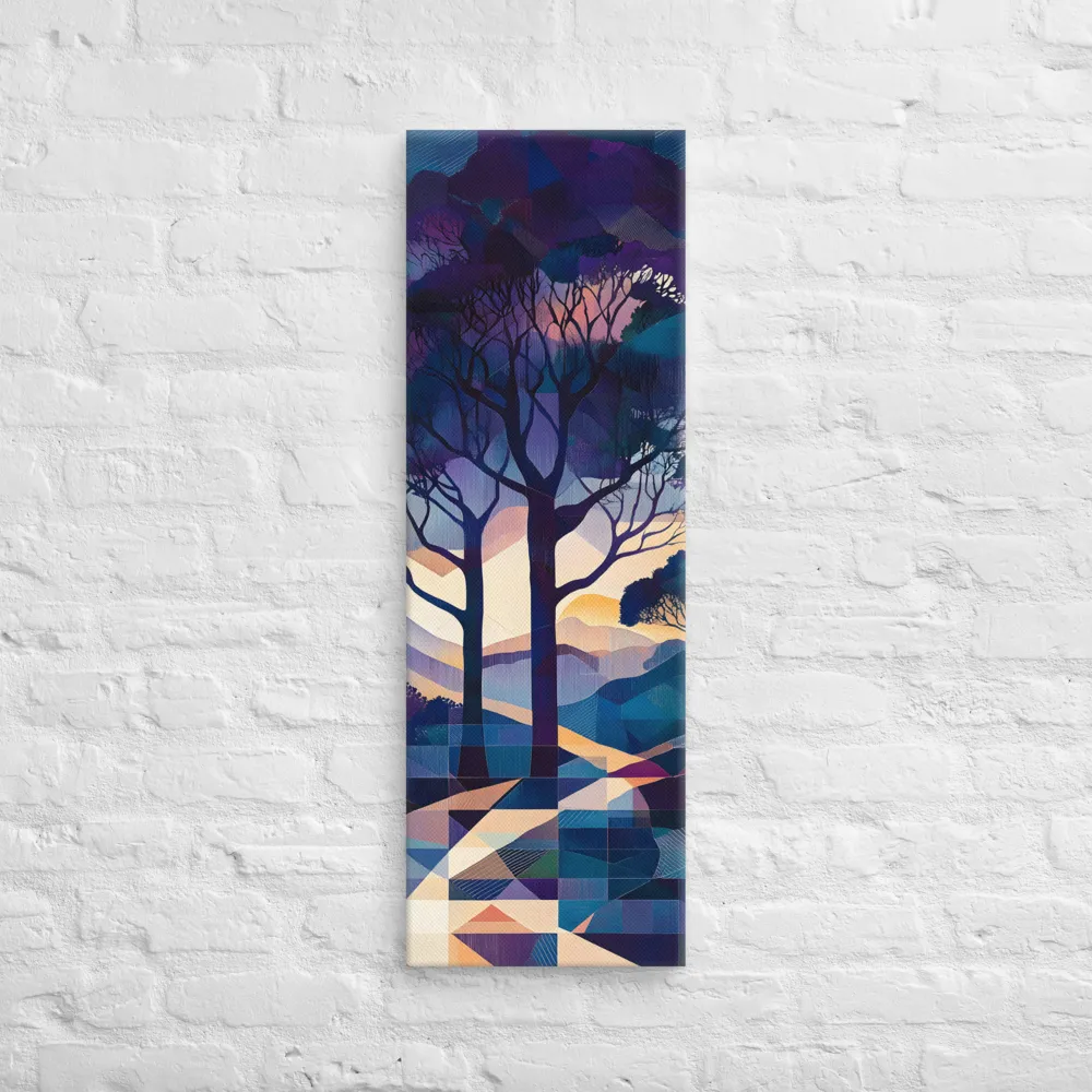 Tranquil Geometry: A Journey Through Color | Canvas | 12″×36″