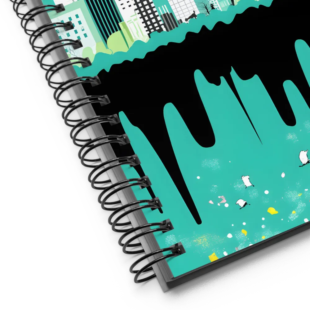 Urban Symphony: A Teal Tale | Spiral Notebook