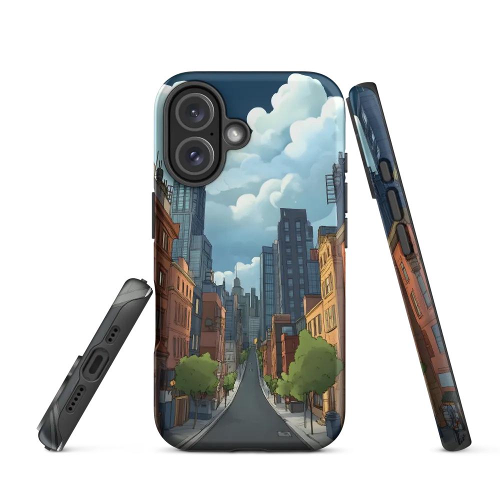 Urban Serenity: A Digital Cityscape | Phone Case |  16 | Tough Case | Matte