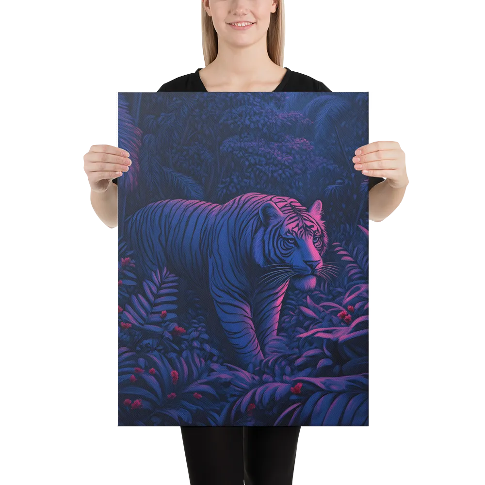 Mystic Prowler: The White Tiger in the Jungle | Canvas | 18″×24″