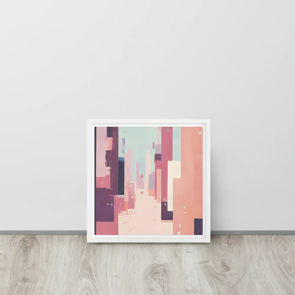 Tranquil Cityscape | Canvas with White Frame | 12″×12″