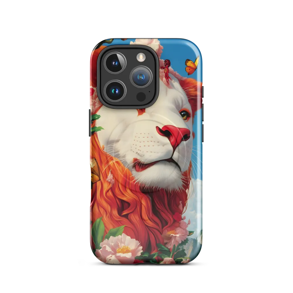 Majestic Lion Amidst Floral Splendor