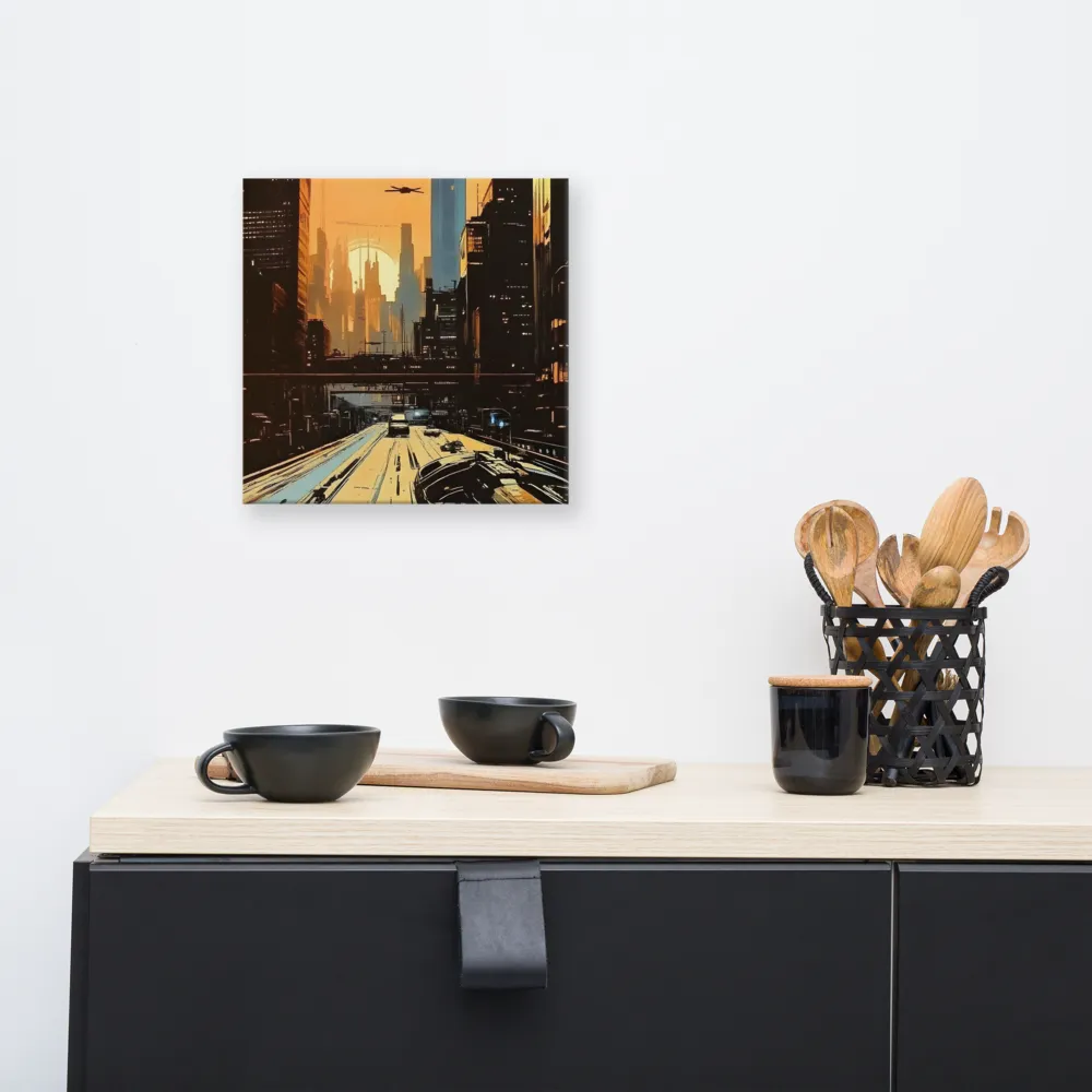 Metro Nexus: A Futuristic Cityscape | Canvas | 12″×12″
