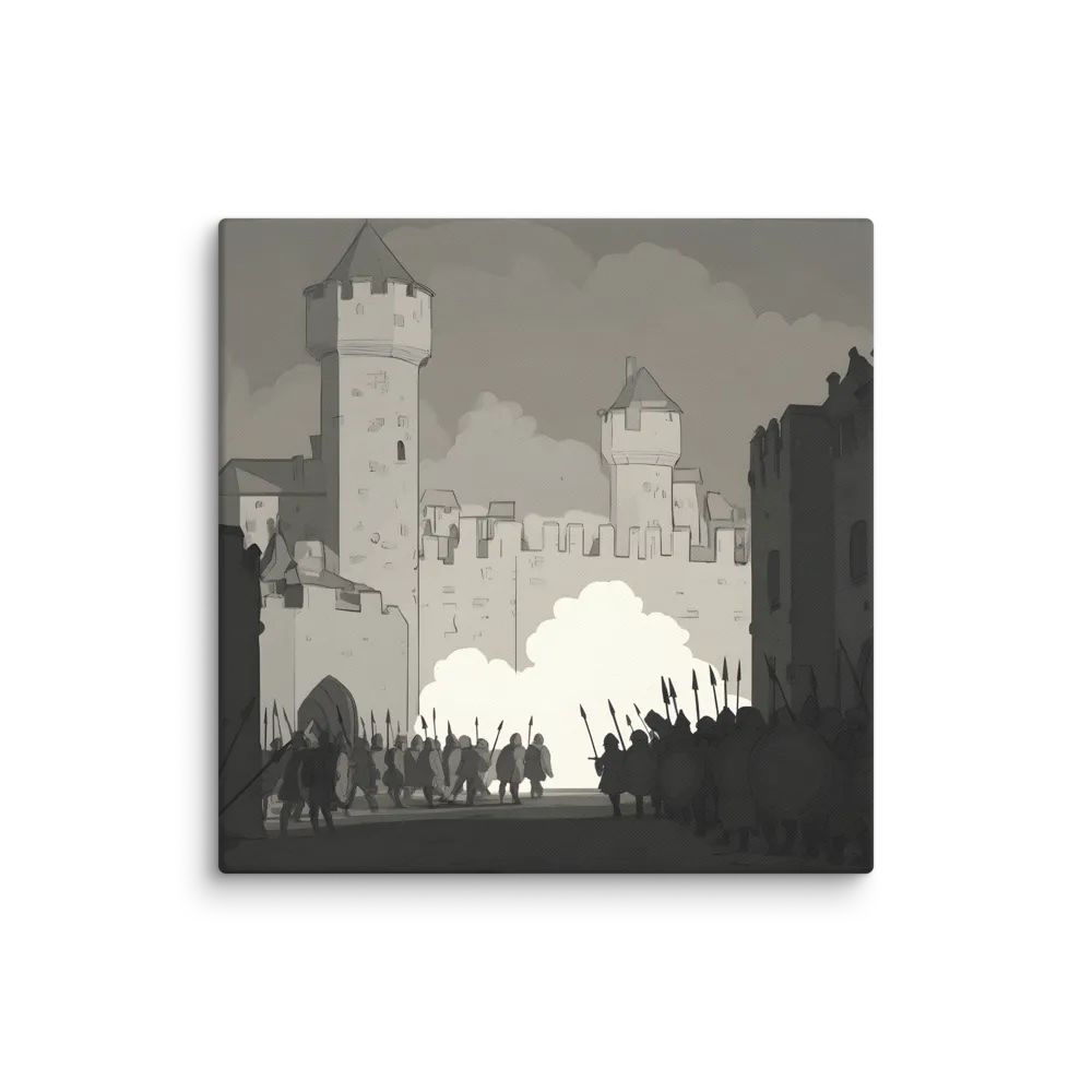 March of Valor: A Medieval Assembly | Canvas | 37″×37″