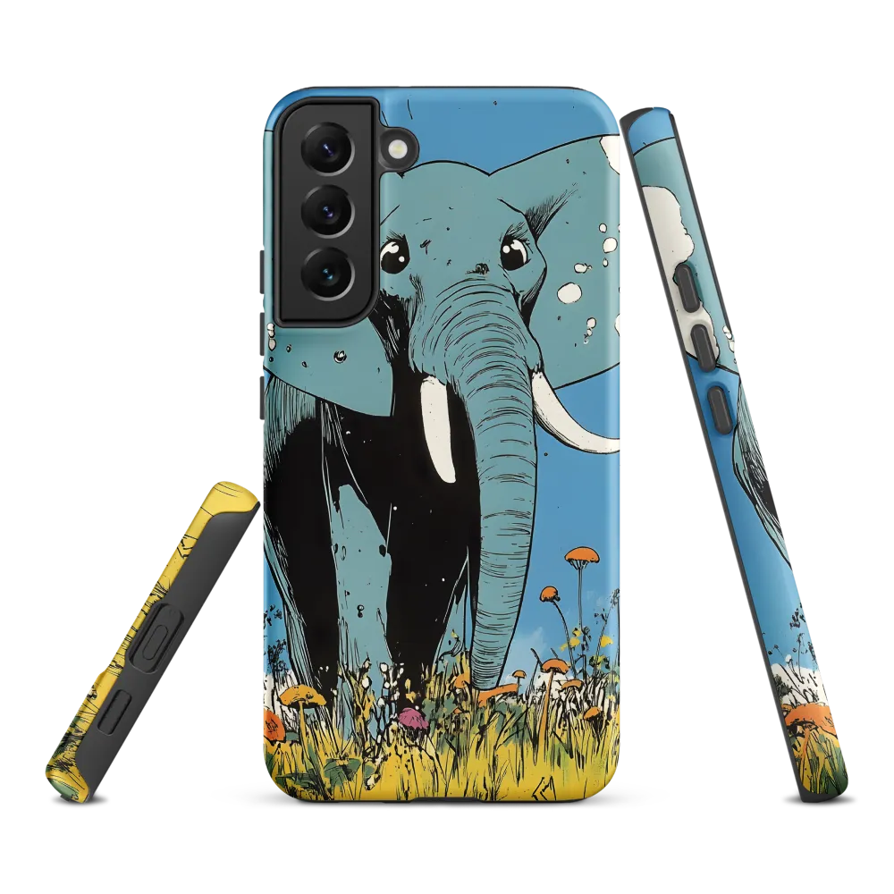 Whimsical Blue Elephant in Bloom