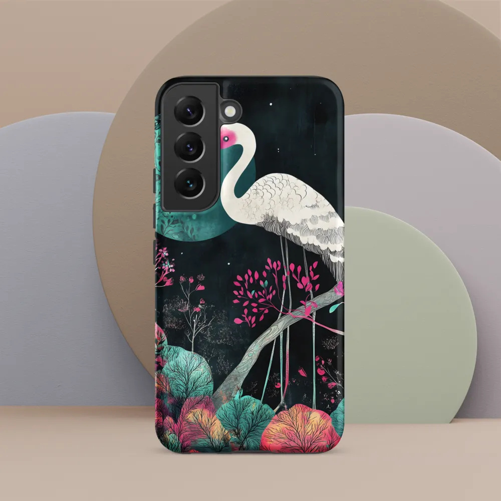 Ethereal Presence: Heron in a Floral Dreamscape