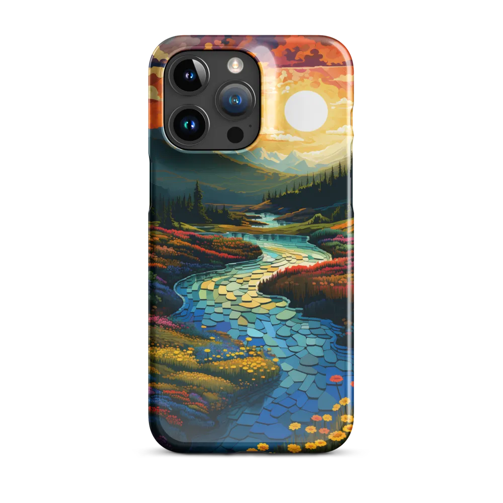 Serenity in Sunset: A Winding River's Embrace
