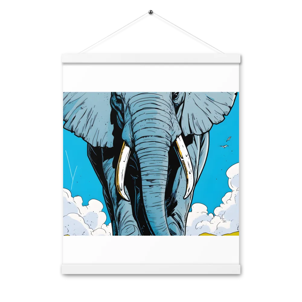 Majestic Presence: The Elephant | Poster With White Wood Hanger | 16″×20″