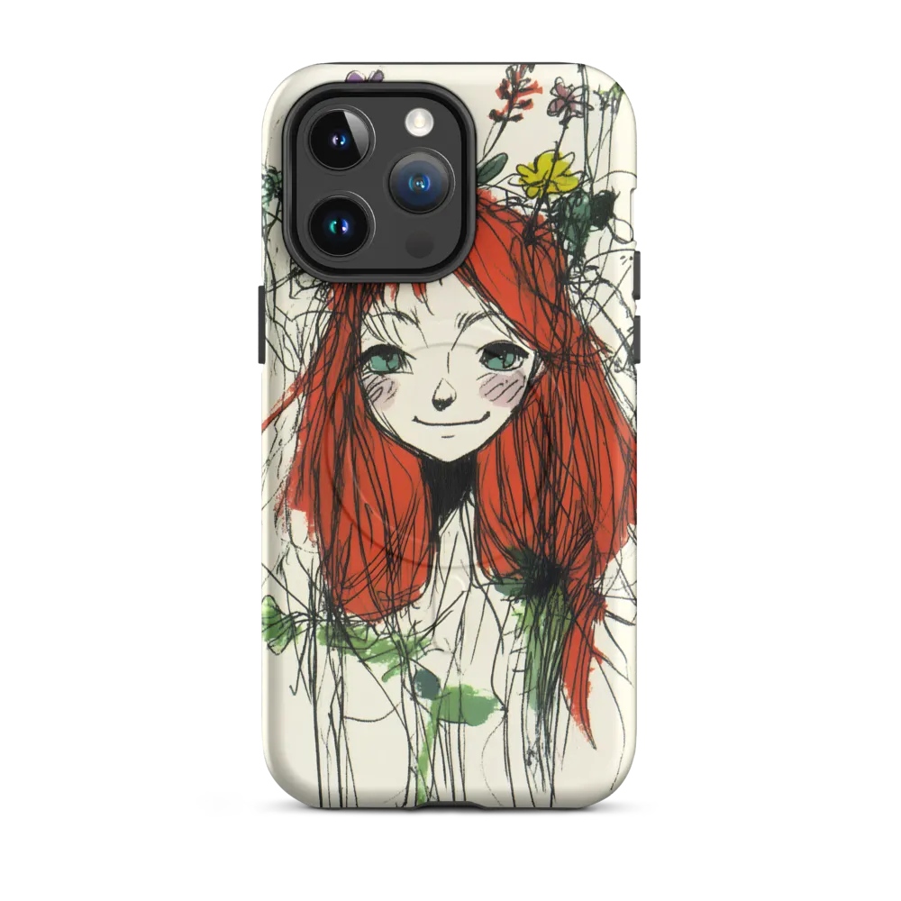 Whimsical Floral Portrait | Phone Case |  14 Pro Max | MagSafe® Tough Case | Matte