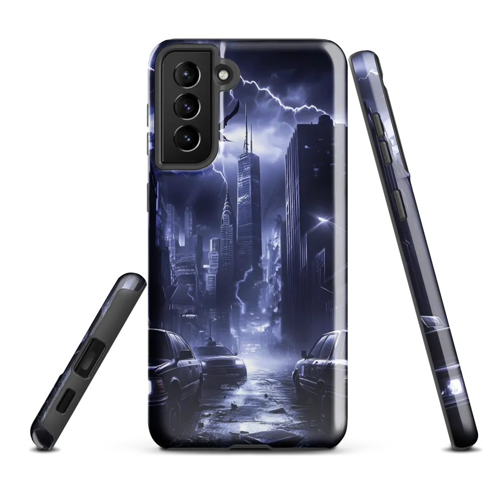 Stormy Cityscape: Shadows of the Night | Phone Case |  S21 Plus | Tough Case | Glossy