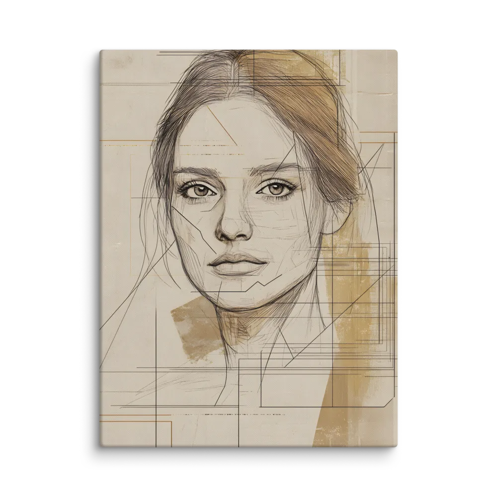 Geometric Elegance: A Modern Portrait | Canvas | 24″×32″