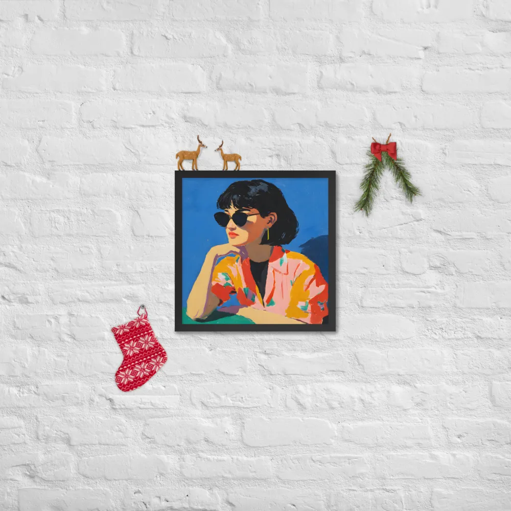 Sunglass Reverie 
 Poster with Black Frame | 16″x 16″