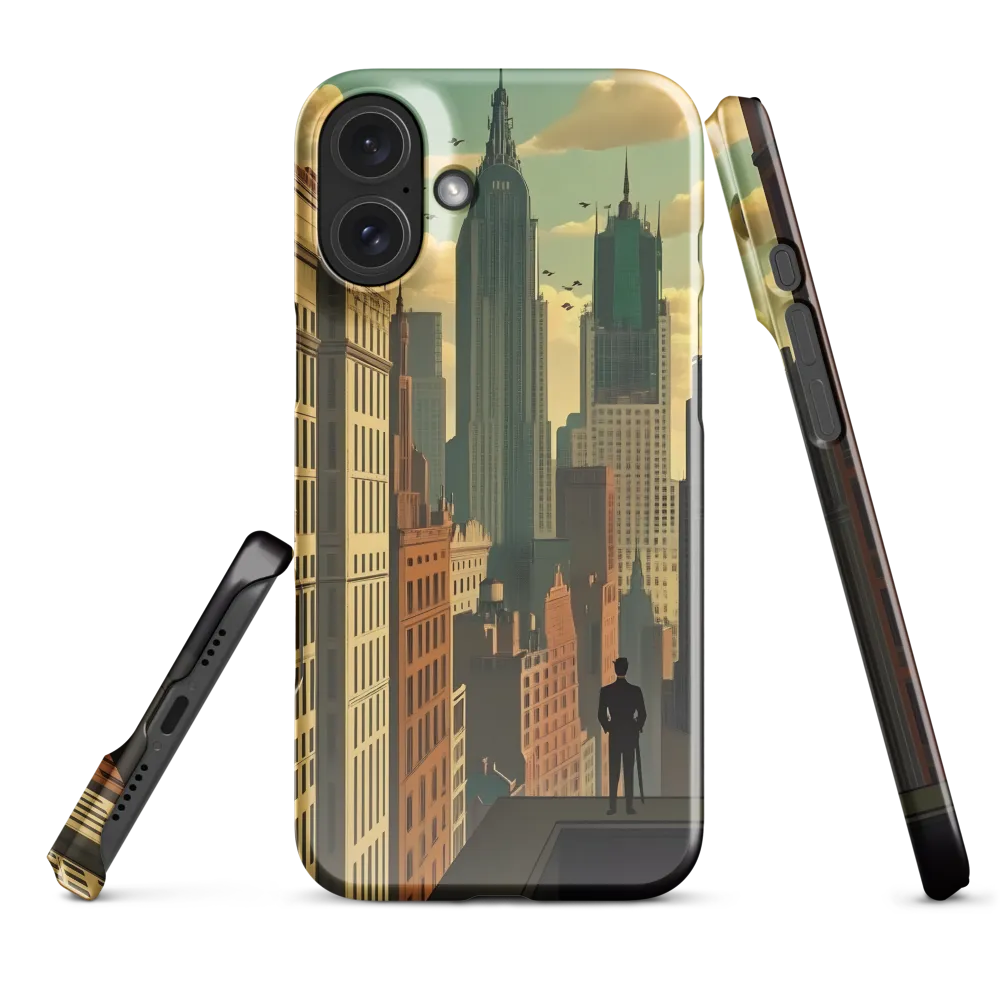 Urban Dreams: A Silhouette in Art Deco Cityscape