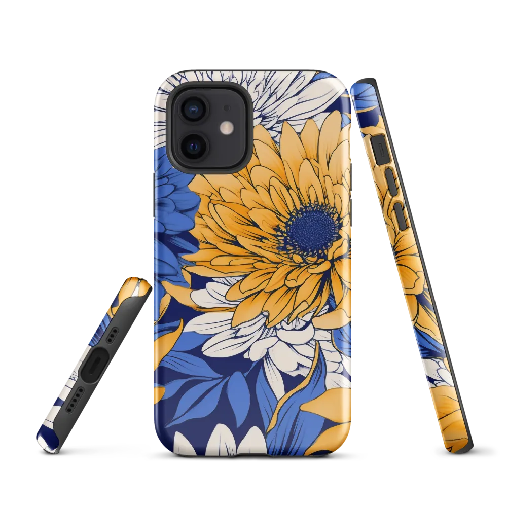 Floral Harmony in Blue and Yellow