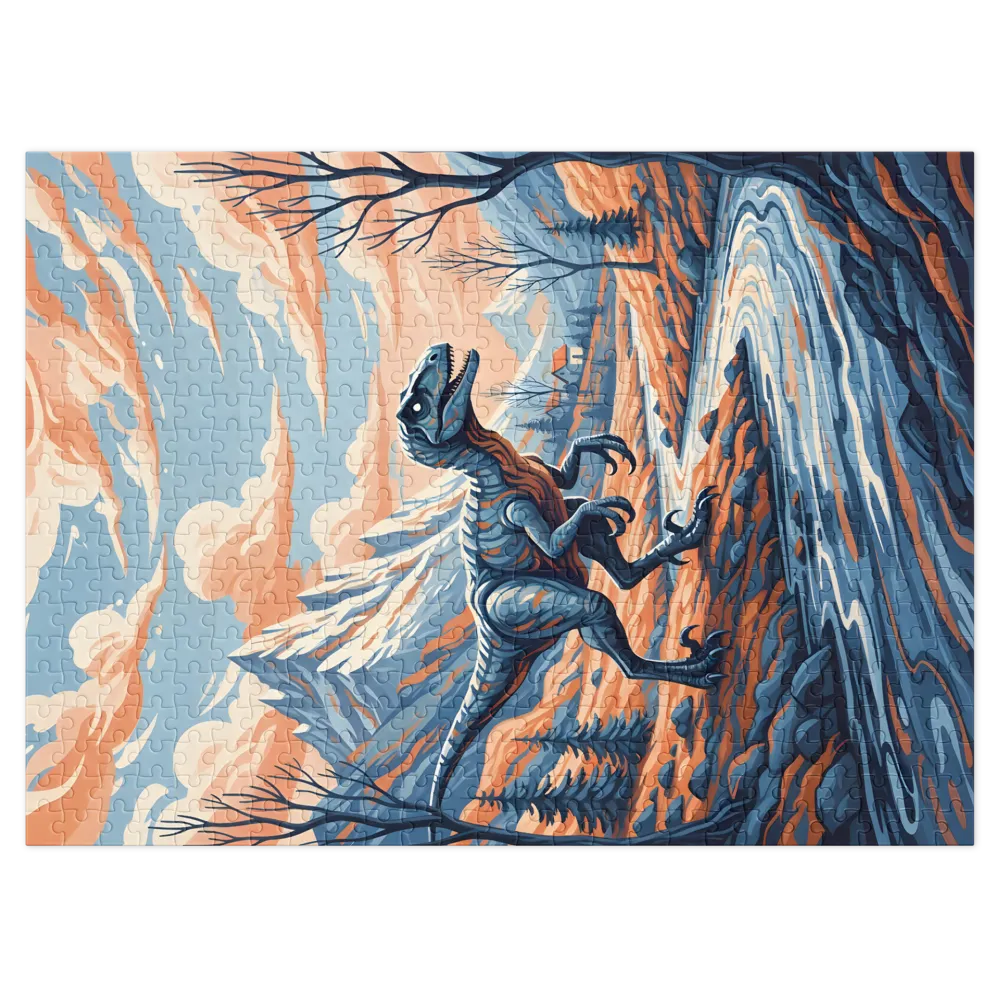 Raptor's Mountain Stream 
 Jigsaw Puzzle in Tin Box