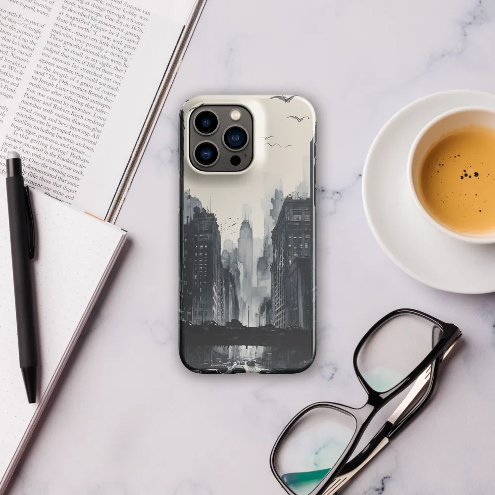City Whispers: A Monochrome Reflection | Phone Case |  14 Pro Max | Snap Case | Glossy