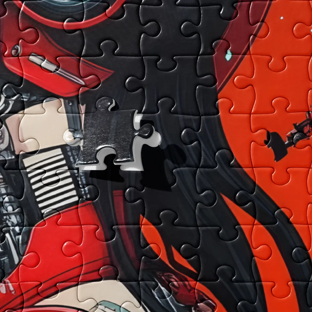 Ethereal Mechanica: A Cyberpunk Portrait | Jigsaw Puzzle | 252/520 pieces