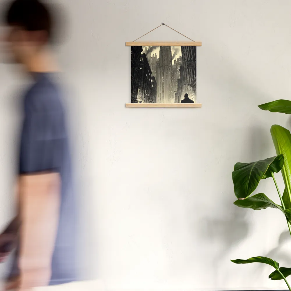 Echoes of the City | Poster With Oak Wood Hanger | 14″×14″