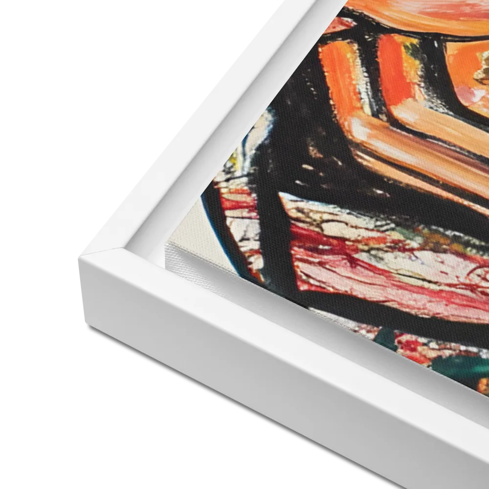 Contemplative Intensity: An Expressionist Portrait | Canvas with White Frame | 24″×36″