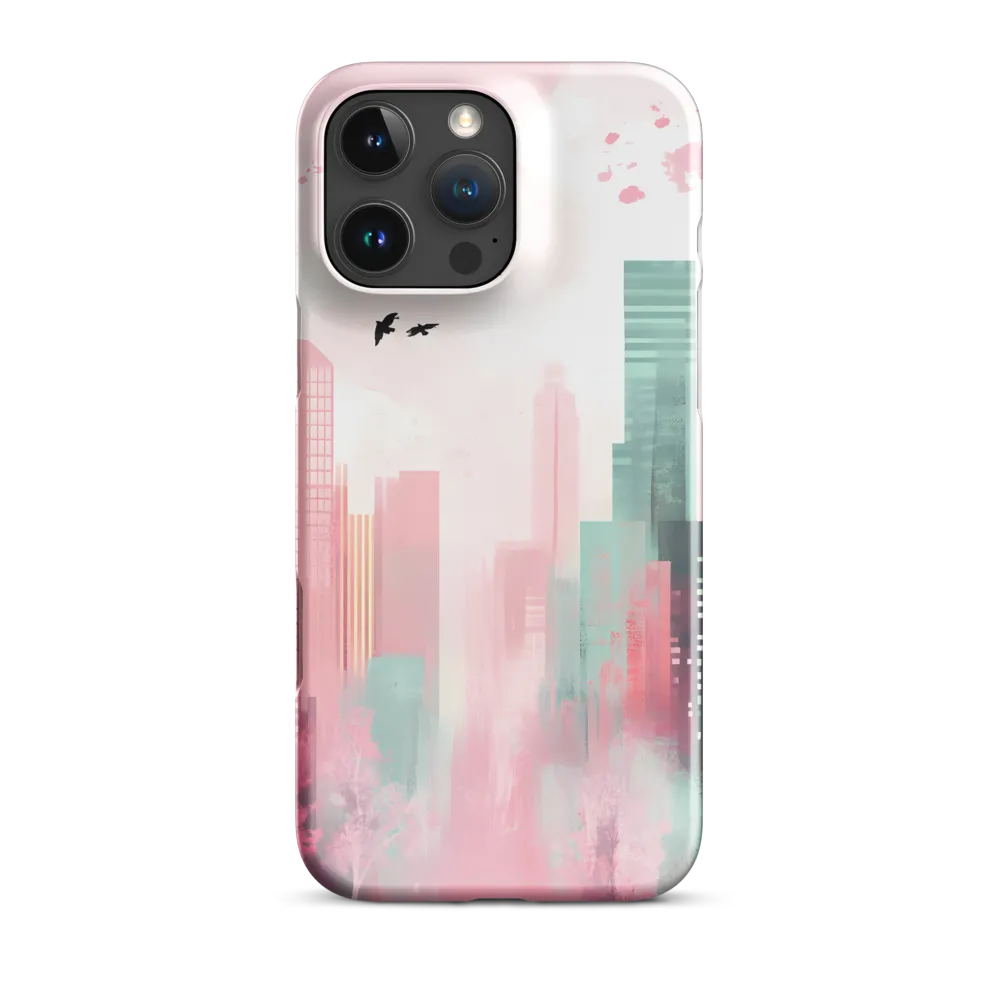 Dreamy Cityscape in Pink and Cyan