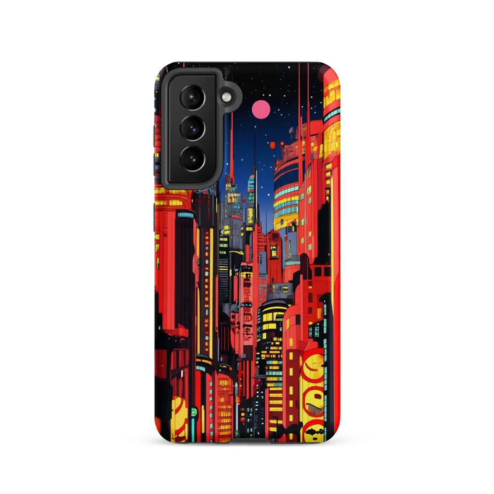 Neon Dreams: A Cyberpunk Cityscape | Phone Case |  S21 | Tough Case | Matte