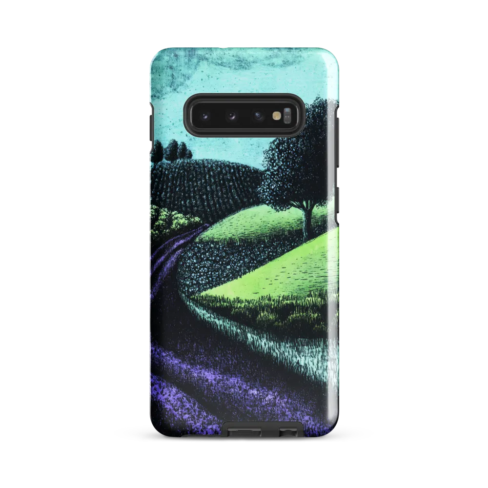 Winding Serenity: A Modern Landscape | Phone Case |  S10 Plus | Tough Case | Glossy