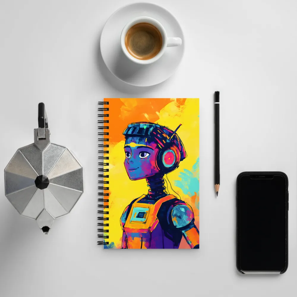 Playful Cyborg Symphony | Spiral Notebook