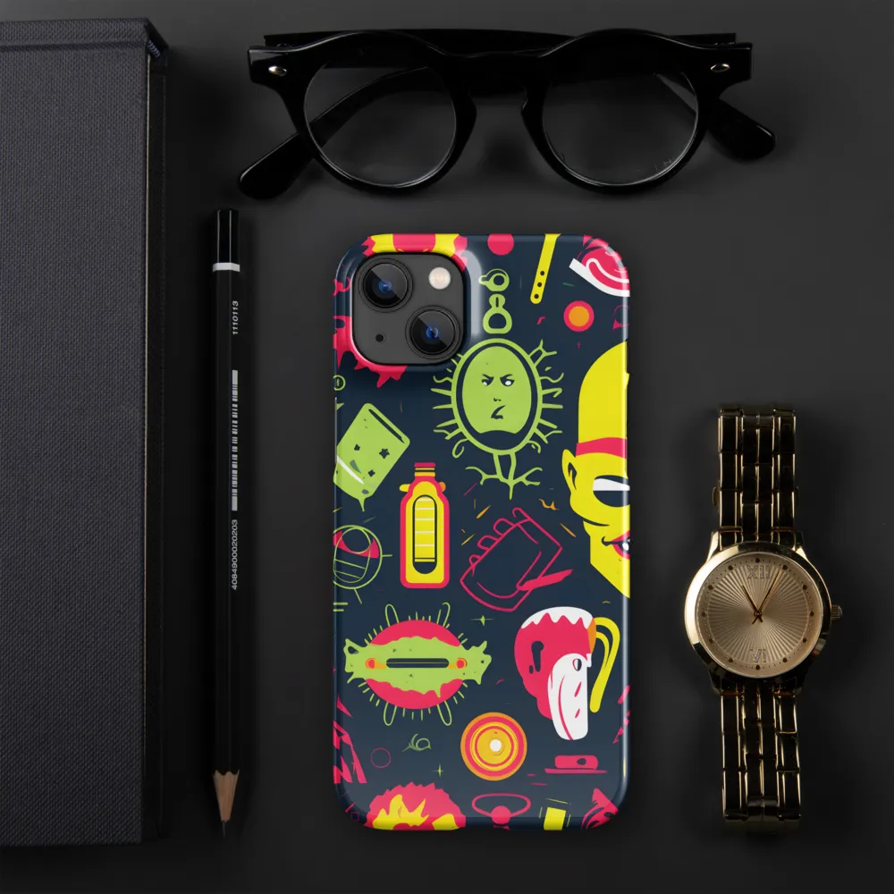 Neon Revelry: A Quirky Exploration of Modern Pop Art | Phone Case |  14 Plus | Snap Case | Glossy