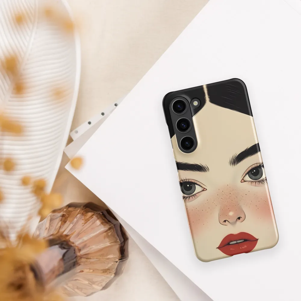 Serenity Captured: A Modern Portrait | Phone Case |  S23 | Snap Case | Matte