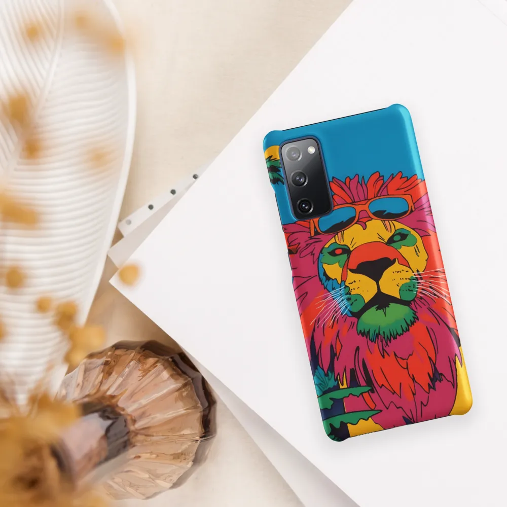 Lion with Sunglasses: A Vibrant Tropical Portrait