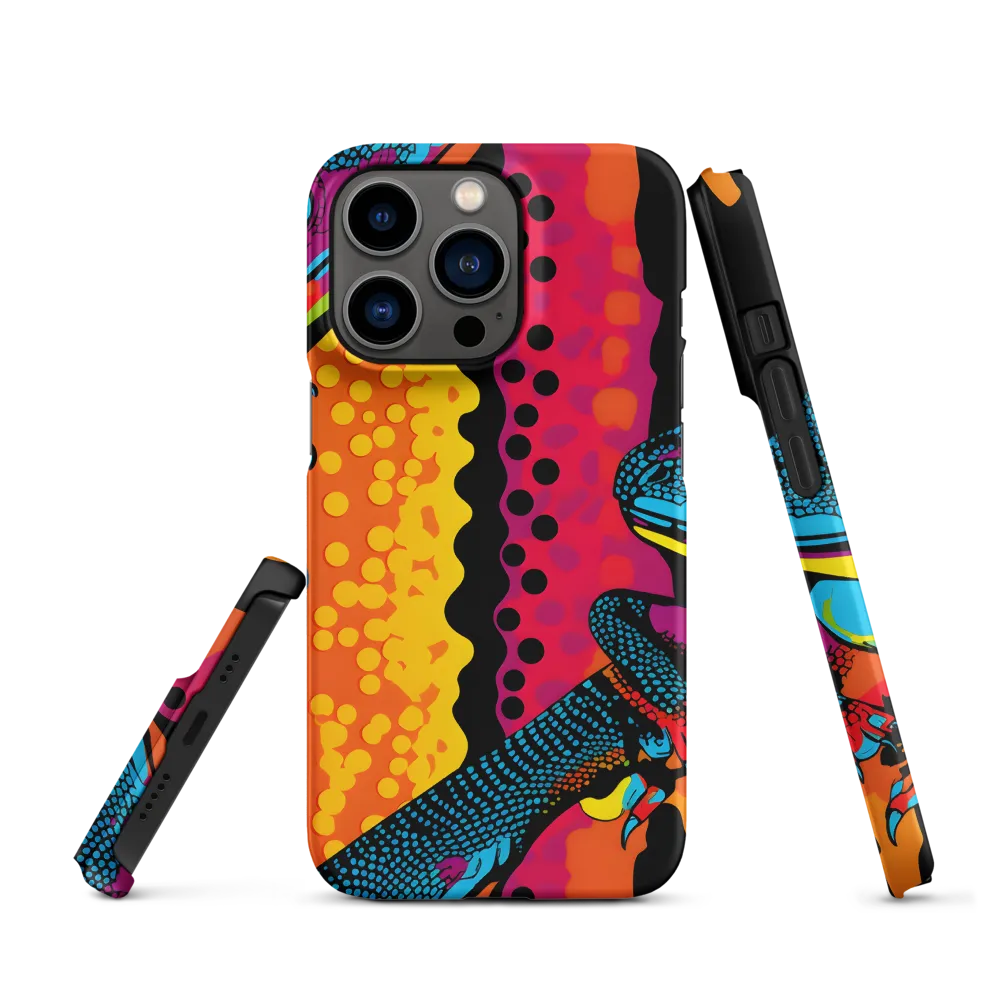 Colorful Encounters: The Playful Geckos | Phone Case |  13 Pro | Snap Case | Matte