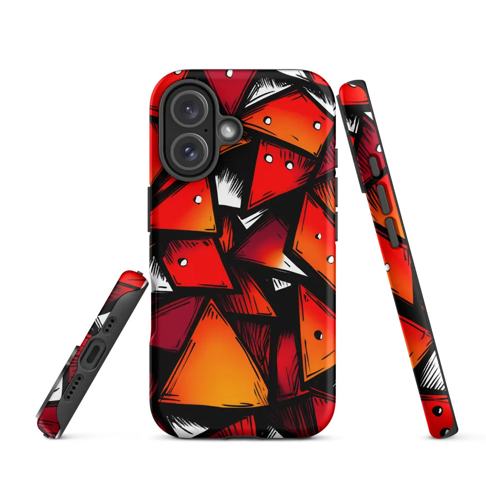 Dynamic Geometry of Red and Orange | Phone Case