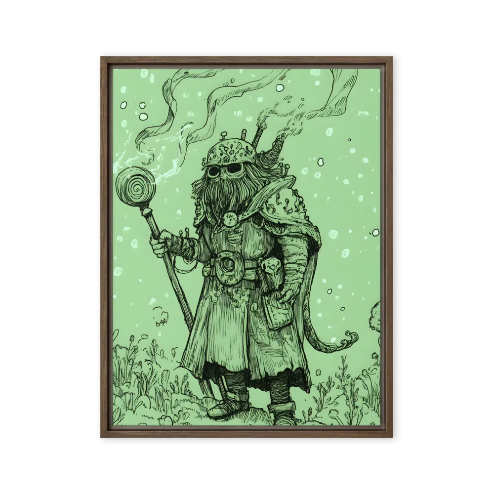 The Enigmatic Wizard | Canvas with Brown Frame | 24″×32″