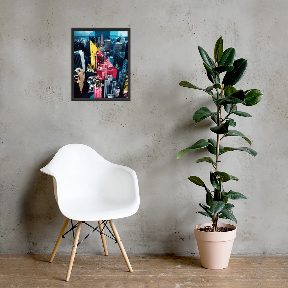 Dynamic Urban Symphony | Poster with Black Frame | 16″×20″