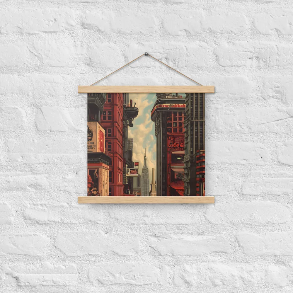 A Glimpse of Tomorrow: Urban Ambition | Poster With Oak Wood Hanger | 14″×14″